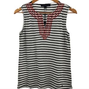 Tommy Hilfiger Star Embroided Striped Tank Top Womens size XSmall